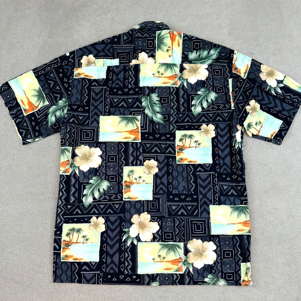 Vintage Pierre Cardin Mens Size Medium Hawaiian Camp Collar 100% Cotton Tropical - Picture 2 of 8